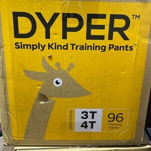 Unopened box of dyper 3T 4T simply kind training pants .96 training pants .
